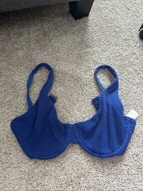 Abercrombie & Fitch Royal Blue Textured Underwire Bikini Top